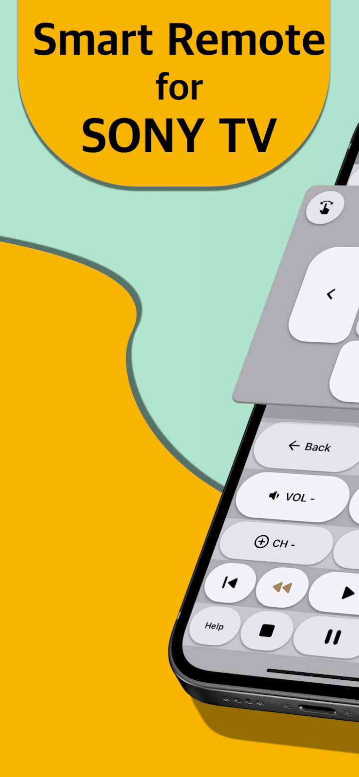 TV Remote for SONY — main remote layout